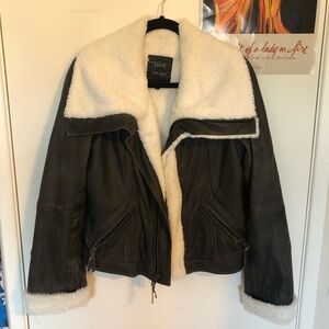 Sanctuary Leather Sherpa Jacket